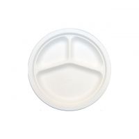 eco-friendly  biodegradable  bagasse plate 3 compartment