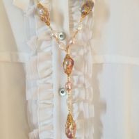 Private Custom Baroque pearl Sweater Chain Hand woven new 9K GOLD WIRE Long Necklace From China