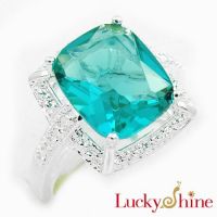 .925 silver green amethyst prasiolite gemstone ring