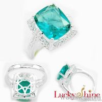 .925 silver green amethyst prasiolite gemstone ring