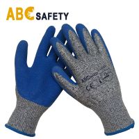 Blue Latex Coating Cotton Industrial Cut Resistant Safety Gloves
