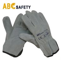 ABC SAFETY Heavy Duty Durable Cowhide Leather Work Gloves for Construction