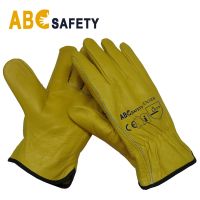 ABC SAFETY Yellow Sheepskin Driver Gloves Without Lining Winter Drive Work Gloves