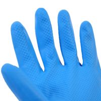 Blue Neoprene Yellow Latex  Oil Chemical Resistant  Industrial Glove