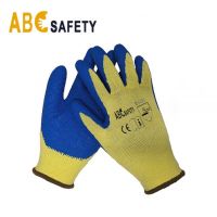Seamless Aramid Fiber with Latex Palm Coating crinkle Level 5 Cut resistant Work Glove