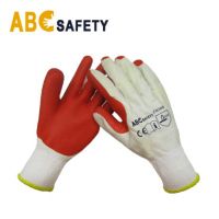 DDsafety OEM products for industrial 10 gauge bleach cotton/polyester liner Red rubber coated on palm