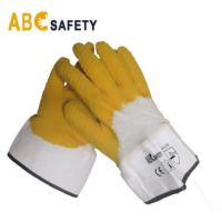 Yellow Rubber Oyster Shucking with Cotton Lining Work Glove