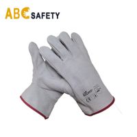 ABC SAFETY 	Grey Economy Grade Unlined Cow Grain Leather Driver Men's Gloves with Keystone Thumb