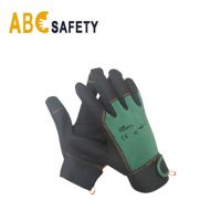 Black Microfiber Leather Green Ottoman+Index Finger and Thumb Touch Screen Sports Glove From China