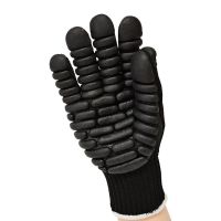 Black Fingerless Touch Vibration Reducing Gloves, Half Anti-Vibration Gloves From China