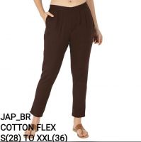 Custom Solid Cotton flex Trousers for Women Clothing women pants