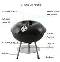 14&#039;&#039; portable picnic BBQ Grill