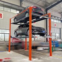 4 post tripl stacker car parking lift hydraulic driven 2500kg capacity From China