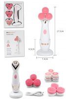 3 in1 Powered Sonic facial brush 3 Wheels Rotating head Waterproof pore cleaning AE-878 Spa massager