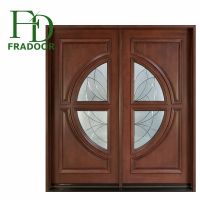 Elegent Villa Double Entrance Solid Wooden Door with Timeproof Lock From China