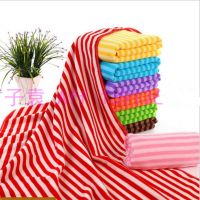 Yarn-dyed color striped microfiber cleaning towel