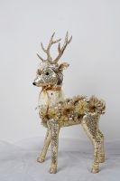 Handmade Christmas reindeer PET glittery tubes decorative deer