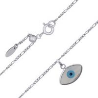 Silver Chain Necklace with Little Eye Charm