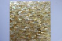 Rectangular strip yellow lip seashell mosaics tile MSW1026