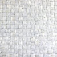 3D Bamboo Weaving Pattern White Fresh Water Shell Mosaic Tiles Mounted on Mesh