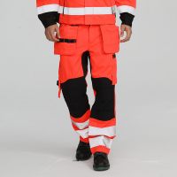 High visibility men&#039;s flame retardant cargo pants with knee pads