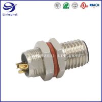 24AWG  Male 4Pin M8 Metal Die-Casting Receptacle for industrial wire harness