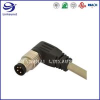 M8 3 Pin Waterproof connector and Wire 90Â° Screw Type Unshielded for automotive wire harness