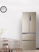 French triple doors bright grey refrigerator