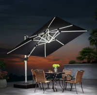 New Style Aluminum Furniture Factory Direct Prices Custom Size Aluminum Parasol Sunshade Umbrella Outdoor