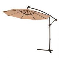 Best Selling Beach Patio Garden Umbrella Solar Panel Parasol Power , Outdoor Led Solar Banana Umbrella With Cross Base For Hotel