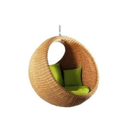 Arvabil Handmade Natural Bird Nest Swing, Natural Rattan