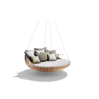 Arvabil Handmade Round Hang Swing Bed, Prime Design 