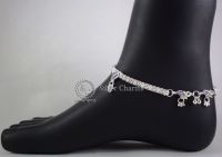 Khushboo Plain Silver Anklets