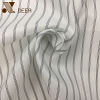 100% Poly Woven Yarn Dyed White Base Black Stripe Lining