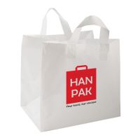 Custom printed plastic bag soft loop handle eco-friendly reusable shopping bag from Hanpak JSC From Vietnam