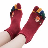 [DeParee] Ladies' Cotton Toes Socks ( cute icon printed )