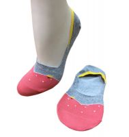 [DeParee] Women Cotton Pattern Shoe Liner Socks (Slip Resistant)