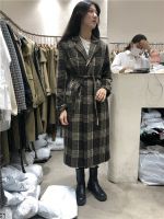 Women's Fn High-necked Long Cotton Dress In Solid Color Of 2021 Autumn/winter With Waist And Thick Long Coat Coat