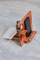 Wooden Assembled Desk Table Organizer Wood Organizer Phone Holder Key Holder