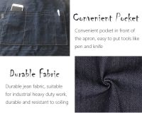 Durable Denim Jeans Apron with Custom Logo for Garden Cleaning