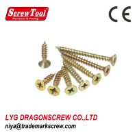 CHIPBOARD SCREW (pozi csk double head, yellow/blue zinc) From China