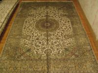 Pure handmade silk carpet and rug