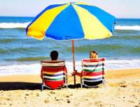 Beach Umbrella - 6.56FT Arc Length, 5.9FT Diameter Portable Beach Umbrellas From USA