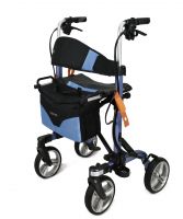 Move XU, Travel Rollator, Four Wheel Rollator, 2-Way Folding Rollator with Storage Bag