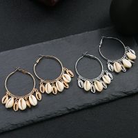Sea shell big circle Earrings - HQEF-0059