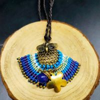 Boho Style Owl Braiding Pendant Necklace - MCX0123