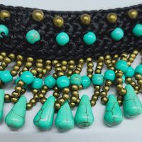 Traditional boho style turquoise choker - MCX0195