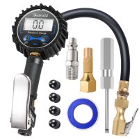 Astroai Digital Tire Inflator With Pressure Gauge, 250 Psi Air Chuck And Compressor Accessories Heavy Duty With Rubber Hose And Quick Connect Coupler For 0.1 Display Resolution, White Backlit