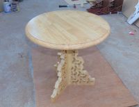 Teak Wood Round Coffee Tea Table