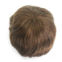 fine welded mono top hair toupee 4-6inch hair 8x10&acirc; light brown color light density 120% men&#039;s toupee